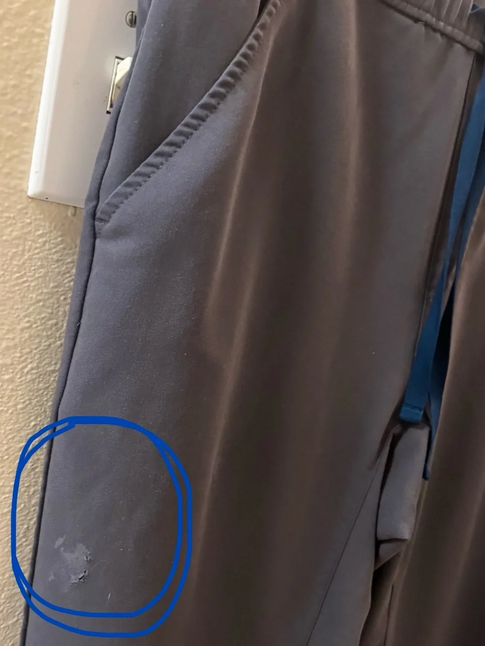 Figs Men's Dark Gray Jogger Pants with Blue Drawstring
